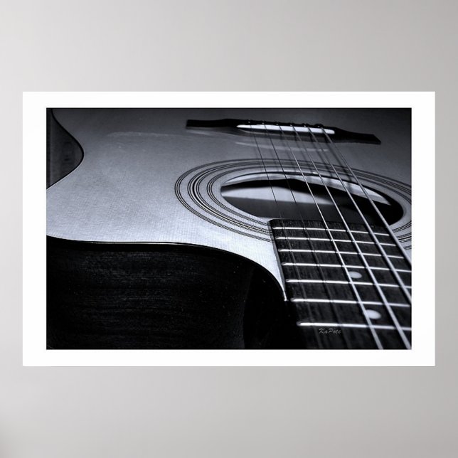 Guitar Strings BW Poster (Vorne)