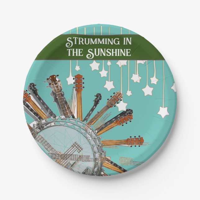 GUITAR STRINGS IN DER SONNE PAPPTELLER (Vorderseite)