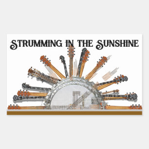 GUITAR STRINGS IN DER SONNE RECHTECKIGER AUFKLEBER