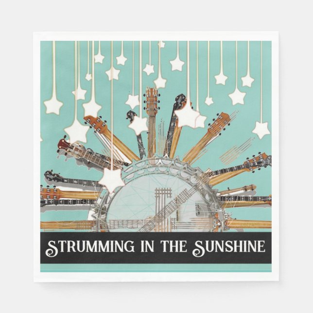 GUITAR STRINGS IN DER SONNE SERVIETTE (Vorderseite)