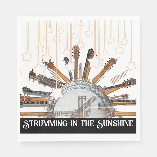 GUITAR STRINGS IN DER SONNE SERVIETTE (Vorderseite)