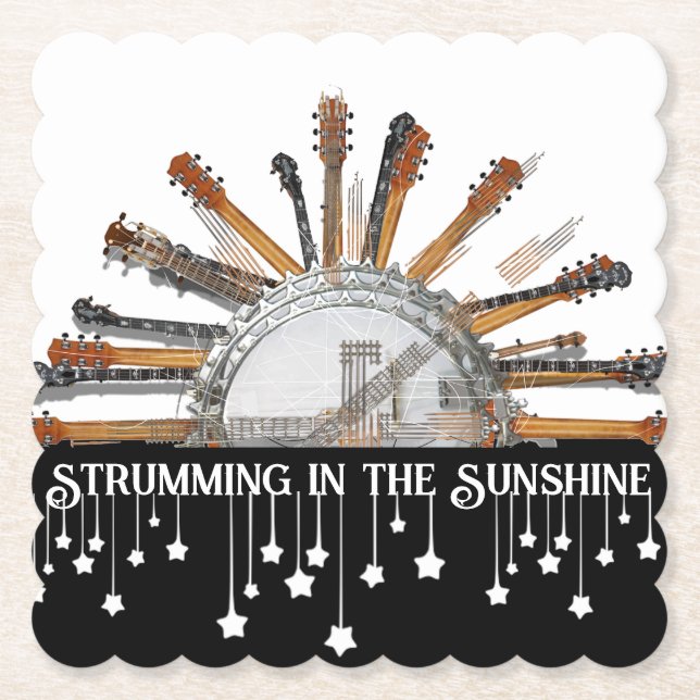 GUITAR STRINGS IN DER SONNE UNTERSETZER (Vorderseite)