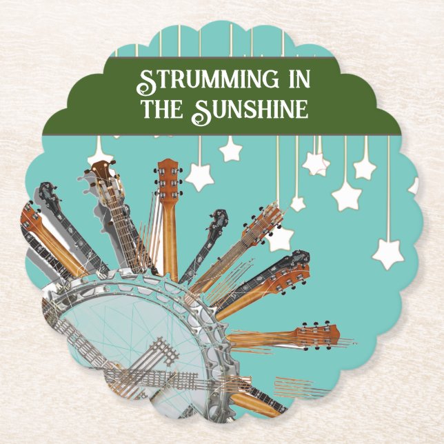 GUITAR STRINGS IN DER SONNE UNTERSETZER (Vorderseite)