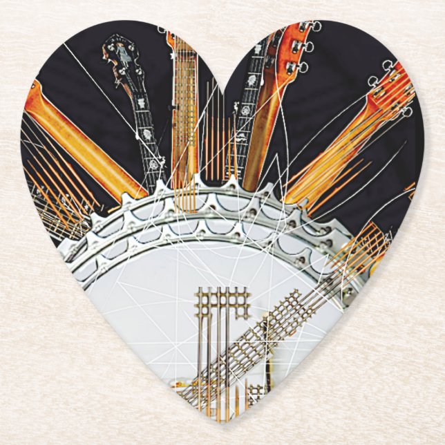 GUITAR STRINIERT DIE SONNE UNTERSETZER (Vorderseite)