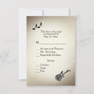 Guitar Theme Antique Gold UAWG mit Menüauswahl RSVP Karte