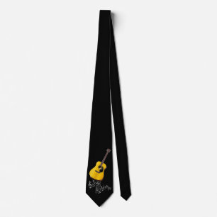 GUITAR UND MUSIKNOTE KRAWATTE