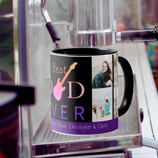 Guitar Vater Bester Vater je Foto Collage Vathage  Tasse (Von Creator hochgeladen)