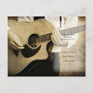Guitar Wedding Einladung RSVP Karte
