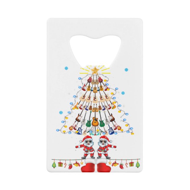 Guitar Weihnachtsbaum Funny Music Lieben Geldbeutel Flaschenöffner (Vorderseite)