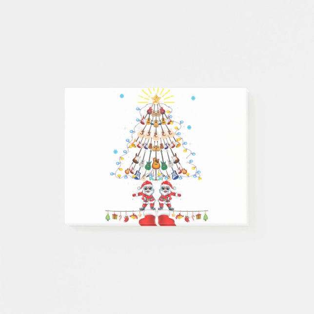 Guitar Weihnachtsbaum Funny Music Lieben Post-it Klebezettel (Vorderseite)