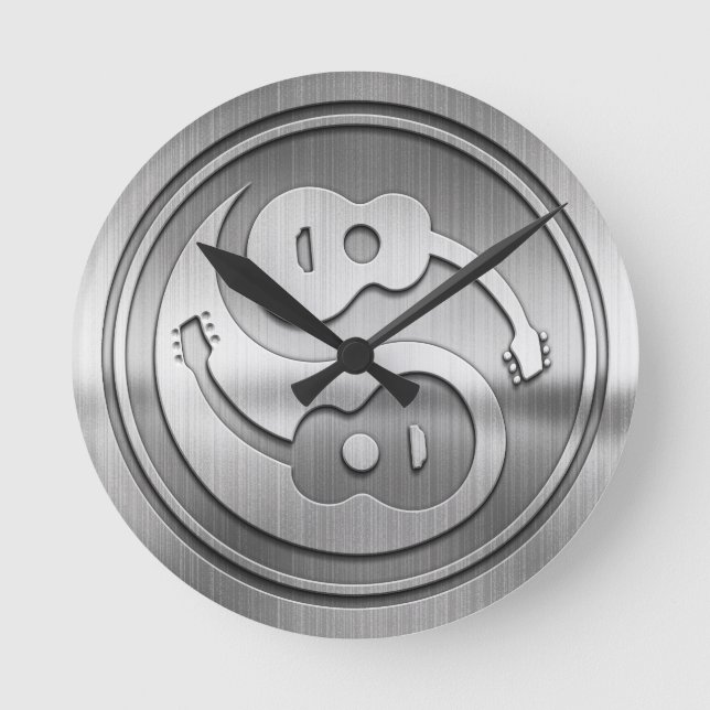Guitar Yang Metal Runde Wanduhr (Vorderseite)