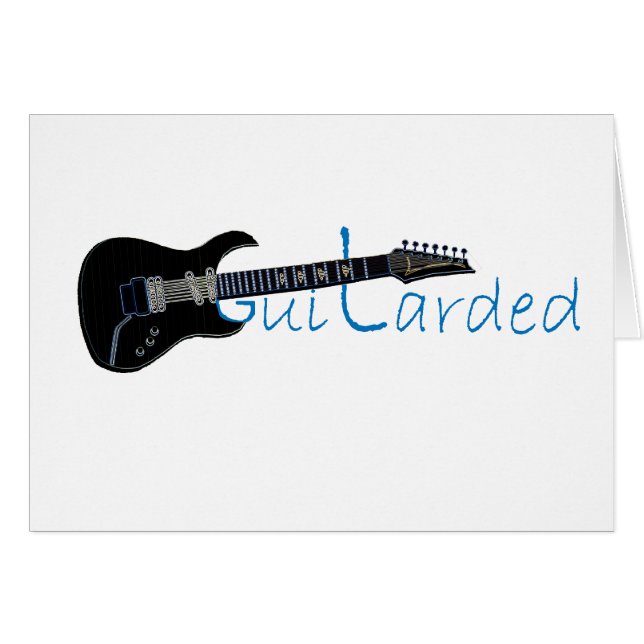 Guitarded schwarze E-Gitarre (Vorderseite (Horizontal))