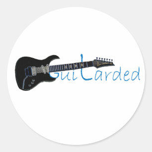 Guitarded schwarze E-Gitarre Runder Aufkleber