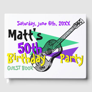 Guitare 50e anniversaire de la fête Livre d'invité
