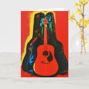 Guitare acoustique et affiche Coque carte de note 