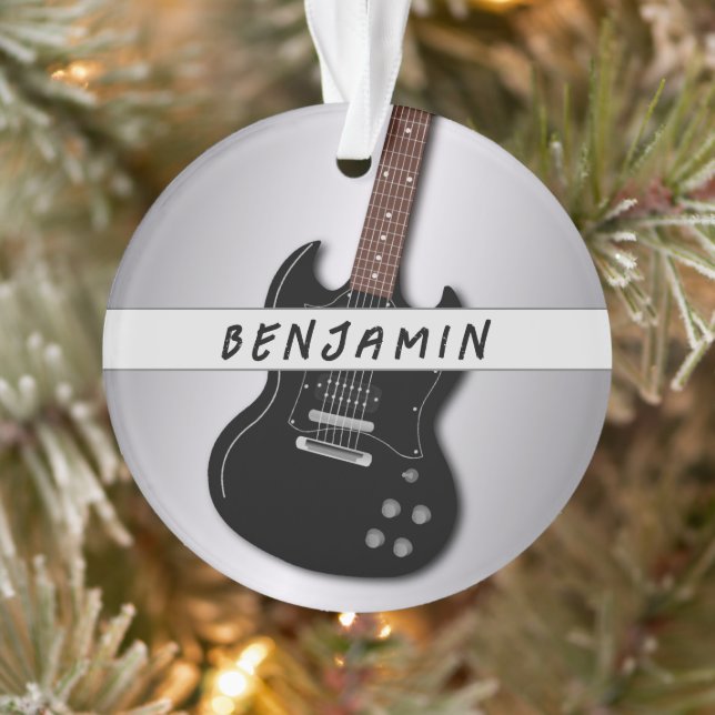 Guitare Ado Garçon Argent Noir Distressed Noël (Arbre)