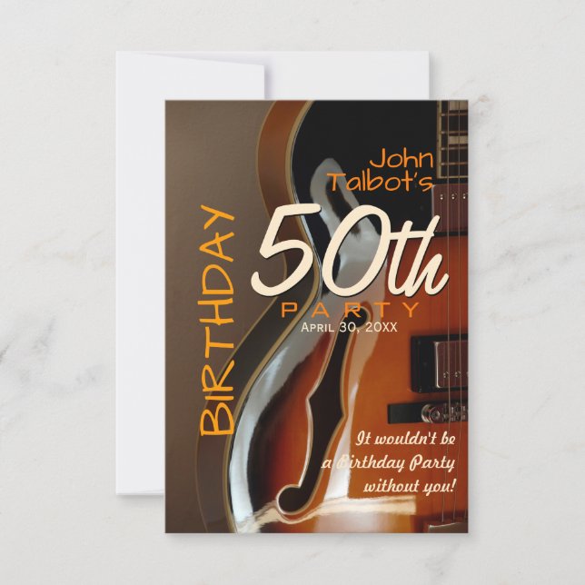 Guitare Archtop 50e anniversaire Invitation (Devant)
