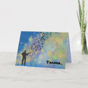 Guitare Boy Bar Mitzvah Carte de remerciements pli