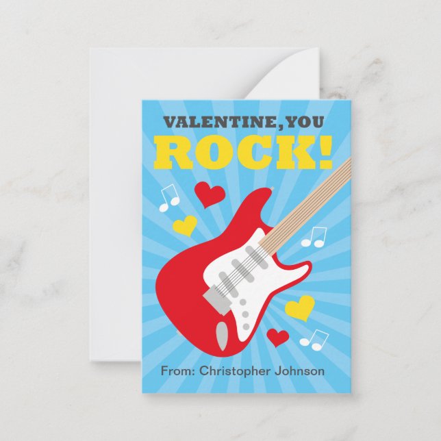 Guitare Classroom Valentine Cartes pour enfants (Devant)