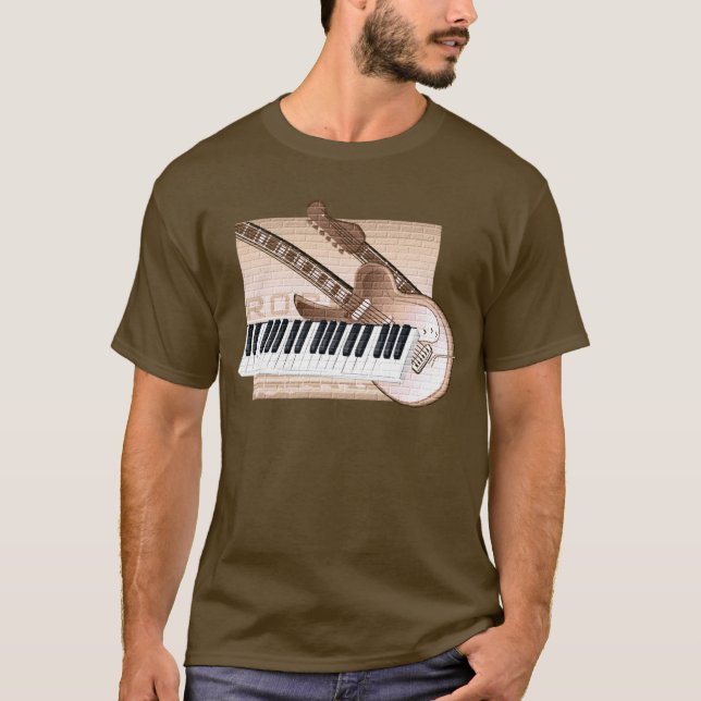 Guitare de clavier de T-shirt de conception de (Devant)
