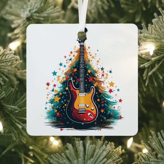 Guitare de Noël ornement métal arbre de Noël (Insitu)