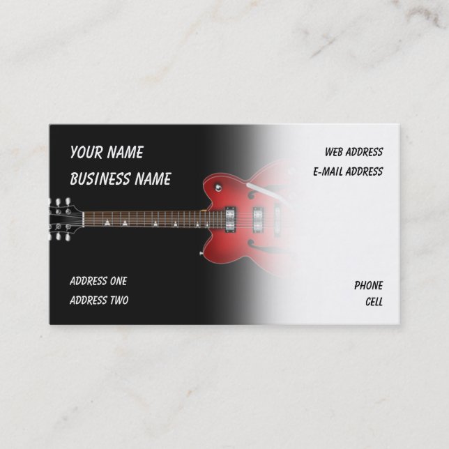 Guitare électrique - Carte de visite de musique (Devant)