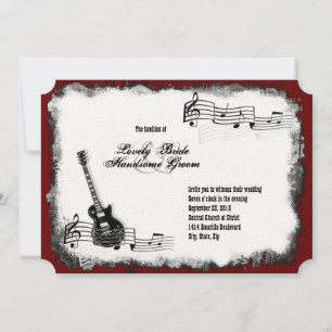 Guitare électrique Faire-part de mariage de musiqu
