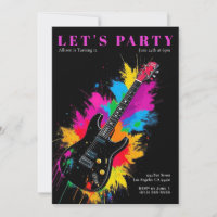 Guitare électrique Invitation de fête d'anniversai