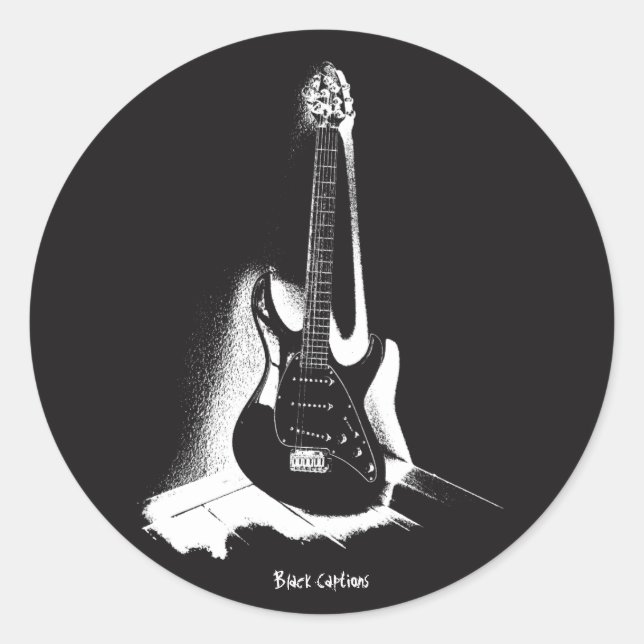 Guitare électrique noire et blanche - Sticker (Devant)