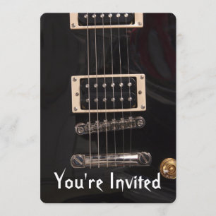 Guitare électrique noire Invitations de fête d'ann