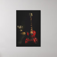 guitare et amplificateur grande toile murale art