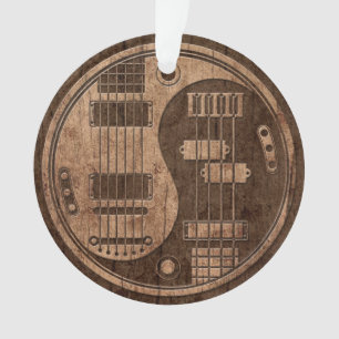 Guitare et Yin bas Yang avec l'effet en bois de