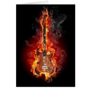 Guitare flamboyante de roche