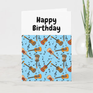 Guitare Music Notes Motif Carte d'anniversaire