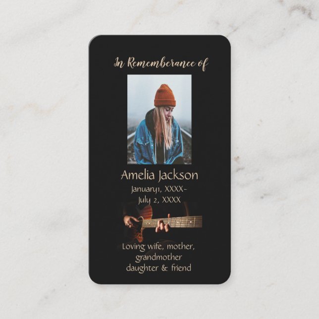 Guitare musicale de carte mémoire Memorial (Devant)