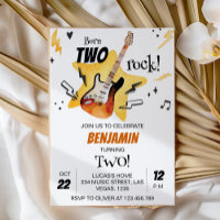 Guitare Rock and Roll Invitation Anniversaire