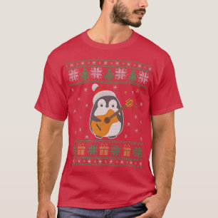 Guitare Vilain Sweat de Noël Pingouin Famille Xmas
