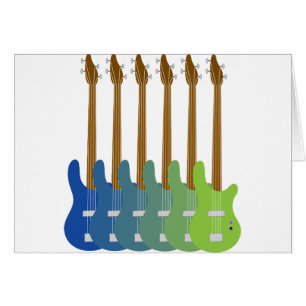 Guitares basses colorées