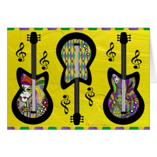 Guitares colorées Mardi Gras