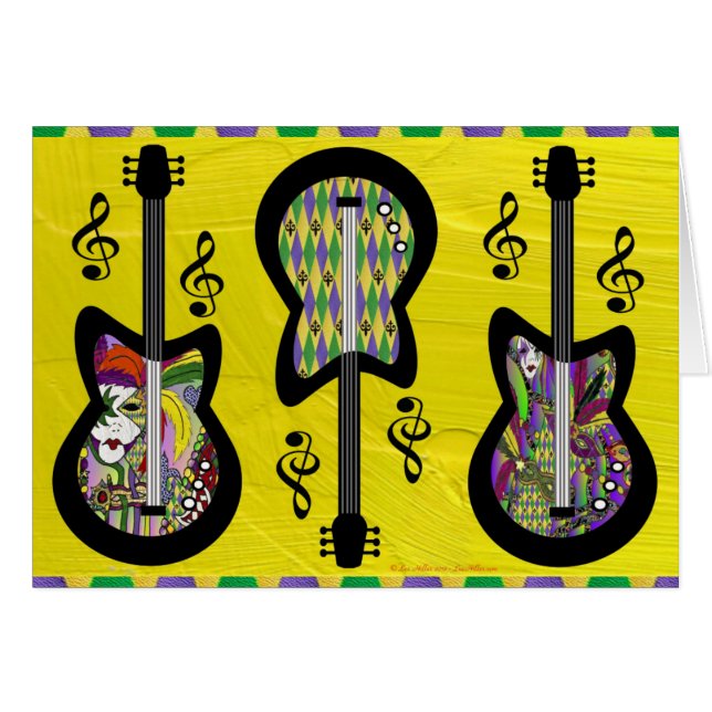 Guitares colorées Mardi Gras (Devant horizontal)