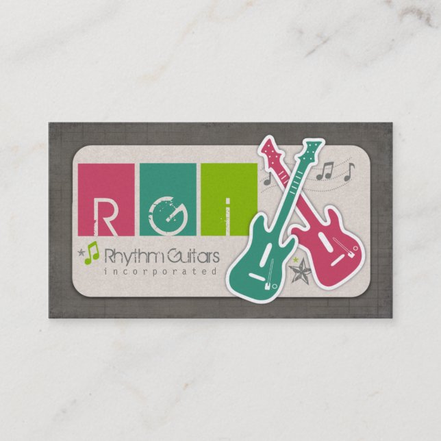 Guitares rythmiques Cartes de visite (Devant)