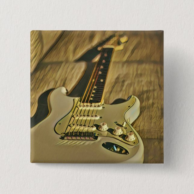Guitarist birthday gift button (Vorderseite)