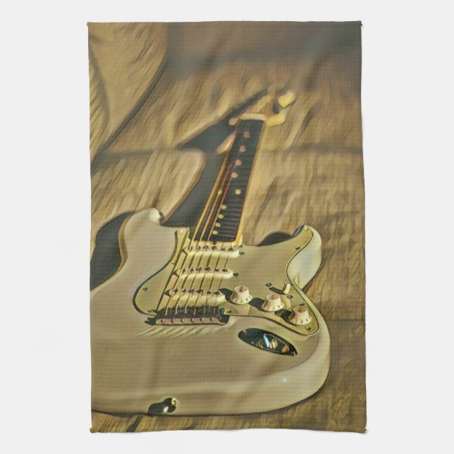 Guitarist birthday gift geschirrtuch (Vertikal)