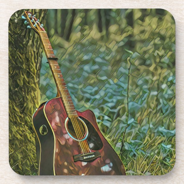 Guitarist birthday gift getränkeuntersetzer (Vorderseite)