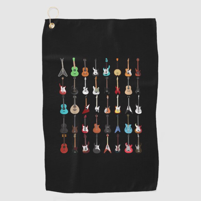 Guitarist Guitar Musical Instrument Rock and Roll Golfhandtuch (Vorderseite)