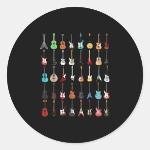 Guitarist Guitar Musical Instrument Rock and Roll Runder Aufkleber