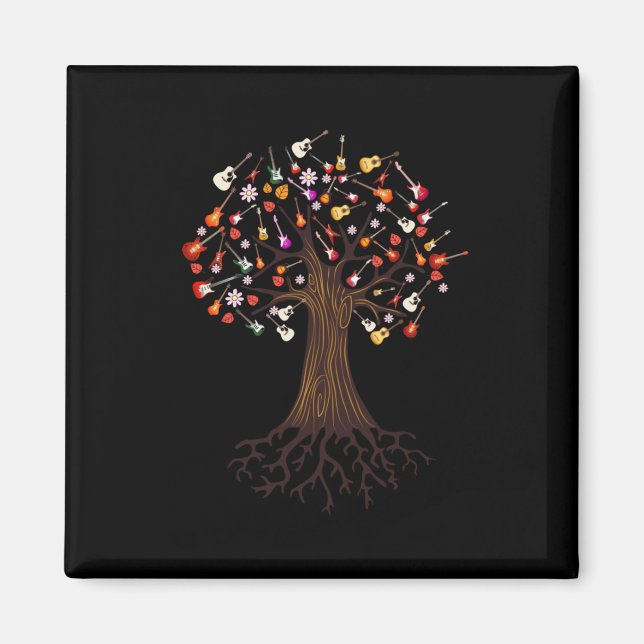 Guitarist Tree Guitar Birthday Magnet (Vorne)