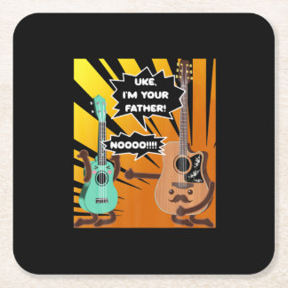 Guitarist Uke I Am Your Father Birthday Rechteckiger Pappuntersetzer