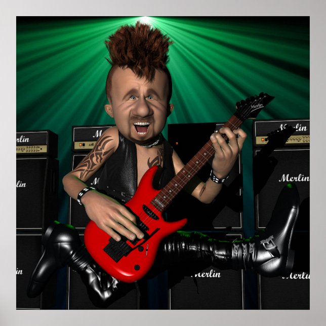 Guitariste en vol Poster (Devant)