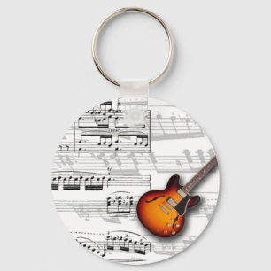 Guitarra e partitura schlüsselanhänger